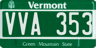 VT license plate VVA353
