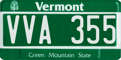 VT license plate VVA355