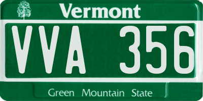 VT license plate VVA356