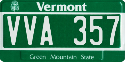 VT license plate VVA357