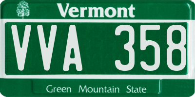 VT license plate VVA358