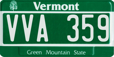 VT license plate VVA359