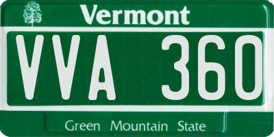 VT license plate VVA360