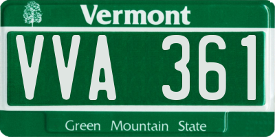 VT license plate VVA361