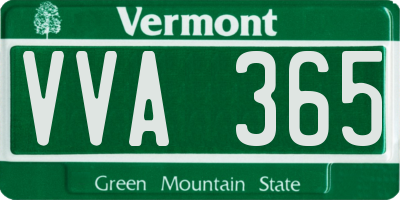VT license plate VVA365