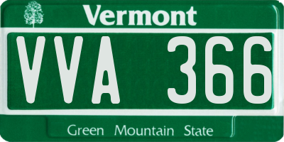 VT license plate VVA366