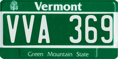 VT license plate VVA369