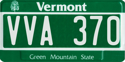 VT license plate VVA370
