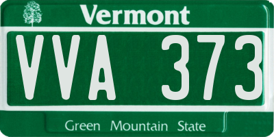 VT license plate VVA373