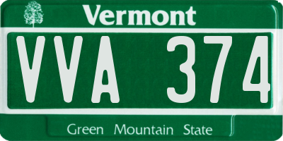 VT license plate VVA374