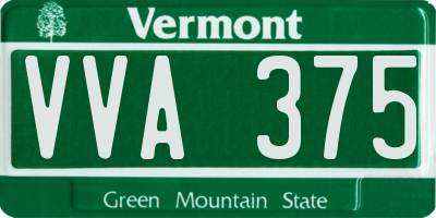 VT license plate VVA375