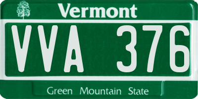 VT license plate VVA376