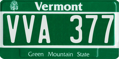 VT license plate VVA377