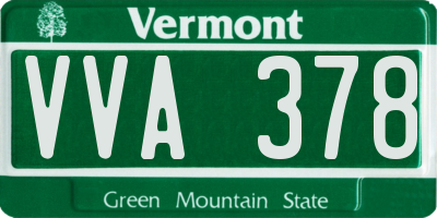 VT license plate VVA378