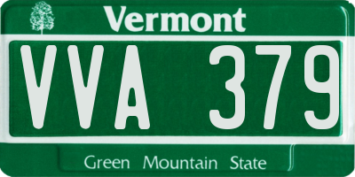 VT license plate VVA379