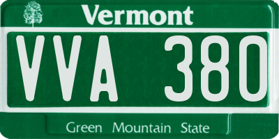 VT license plate VVA380
