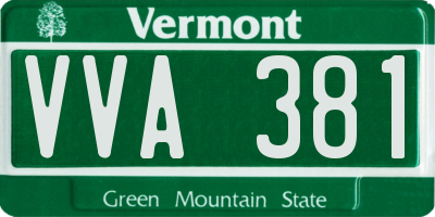 VT license plate VVA381