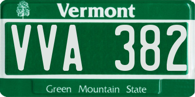 VT license plate VVA382