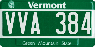 VT license plate VVA384