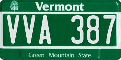 VT license plate VVA387