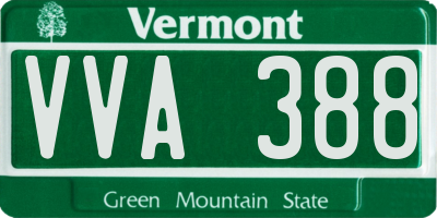 VT license plate VVA388