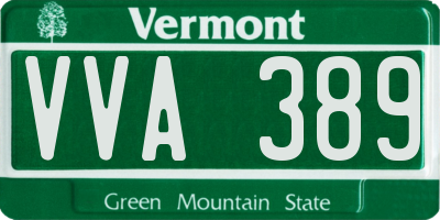 VT license plate VVA389