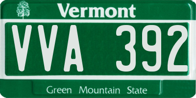 VT license plate VVA392