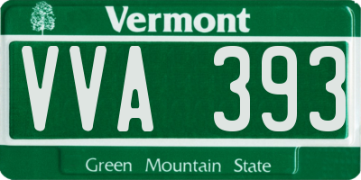 VT license plate VVA393