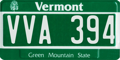 VT license plate VVA394