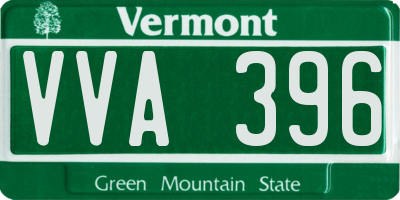 VT license plate VVA396