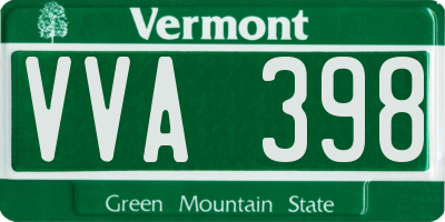 VT license plate VVA398