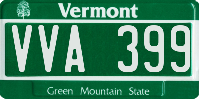VT license plate VVA399