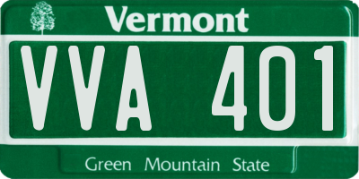 VT license plate VVA401