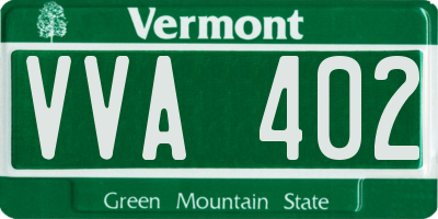 VT license plate VVA402