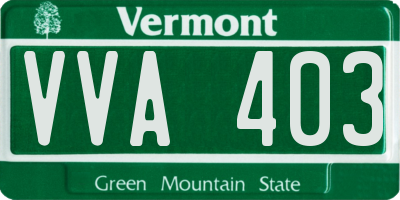 VT license plate VVA403