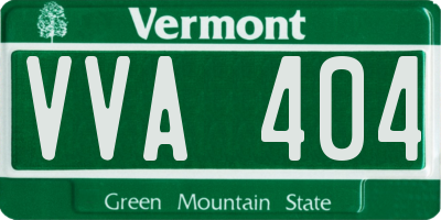 VT license plate VVA404