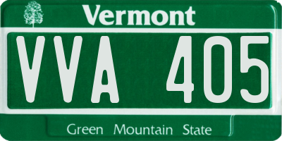 VT license plate VVA405