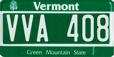 VT license plate VVA408