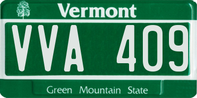 VT license plate VVA409