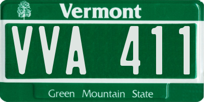 VT license plate VVA411