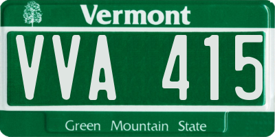 VT license plate VVA415