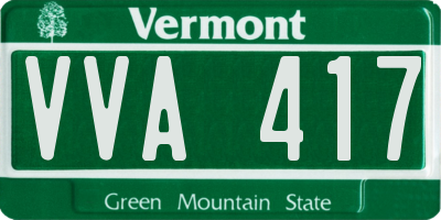 VT license plate VVA417