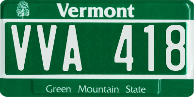 VT license plate VVA418
