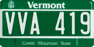 VT license plate VVA419