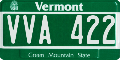 VT license plate VVA422