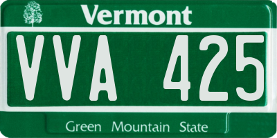 VT license plate VVA425