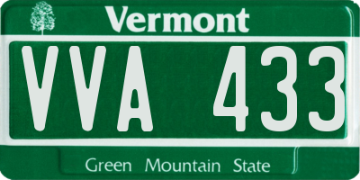 VT license plate VVA433