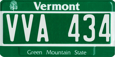 VT license plate VVA434