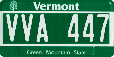 VT license plate VVA447