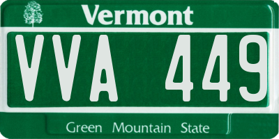 VT license plate VVA449